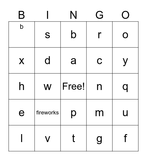 Lunar New year Bingo Card