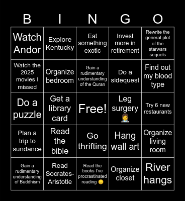 2026 Bingo Card