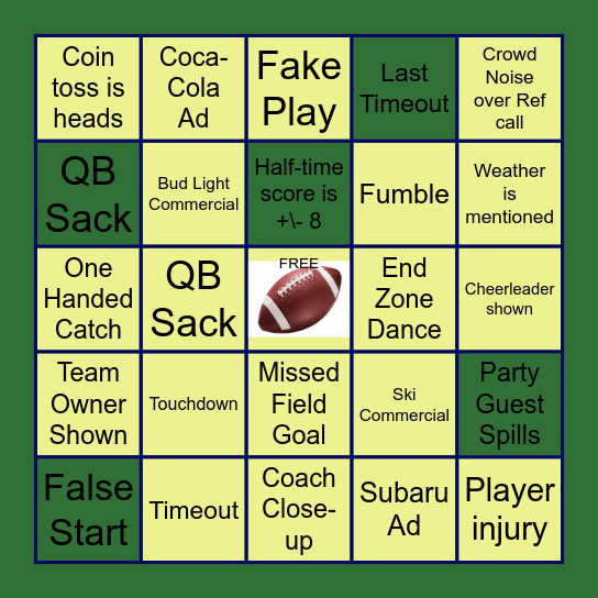 SUPER BOWL LX BINGO Card