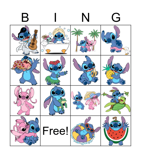 Stitch BINGO Card