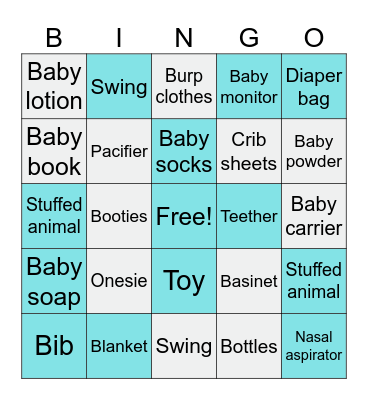 Baby Bingo Card