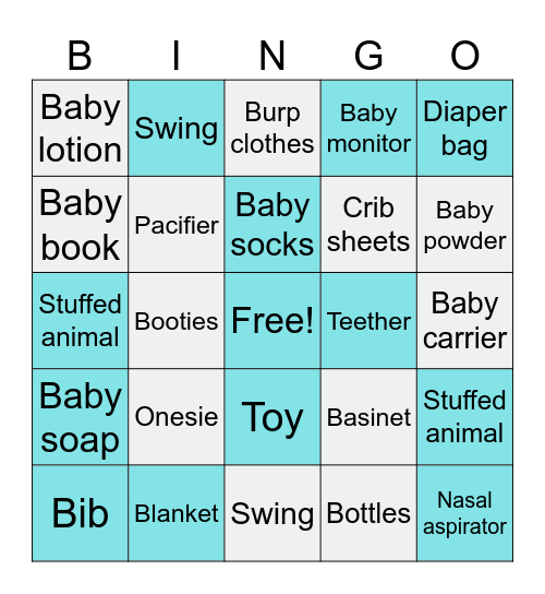 Baby Bingo Card