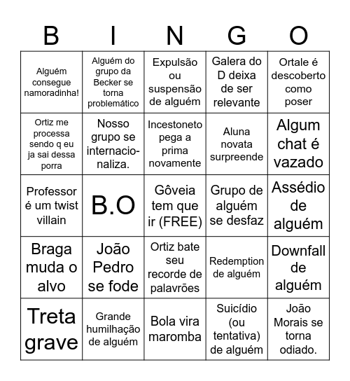 BINGO 2026 Bingo Card