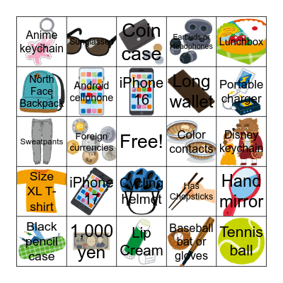Treasure Hunt Bingo Card