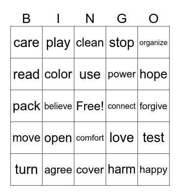 Base word bingo Card