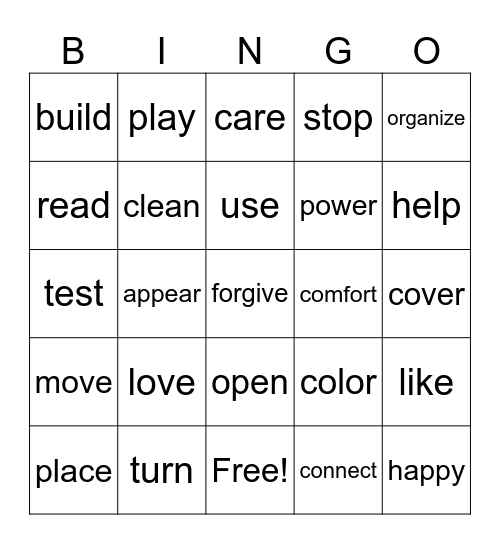Base word bingo Card