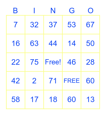 Grand Slam Bingo Card