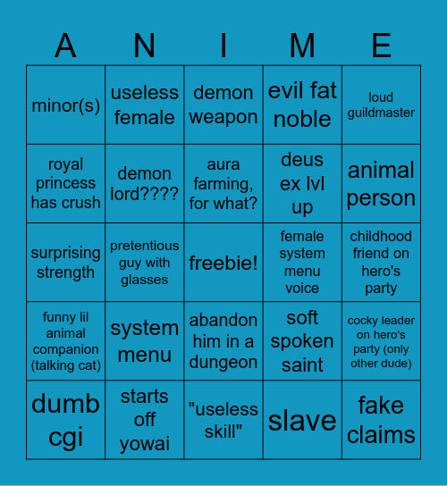 Jack-of-All...I already forgot Bingo Card