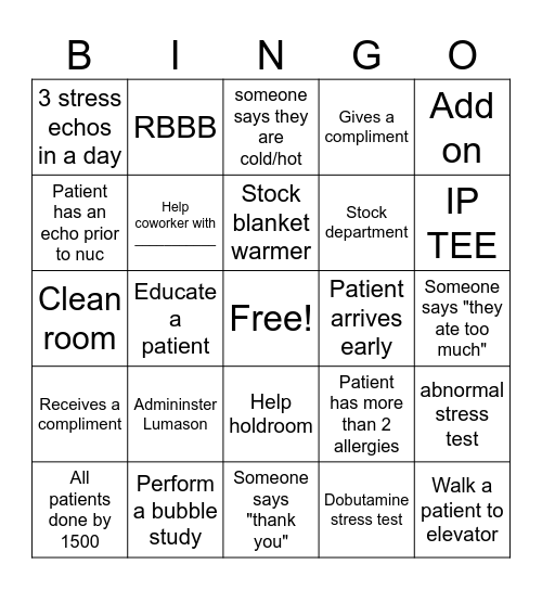 Non-Invasive Bingo Card