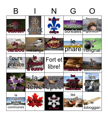O Canada! Bingo Card
