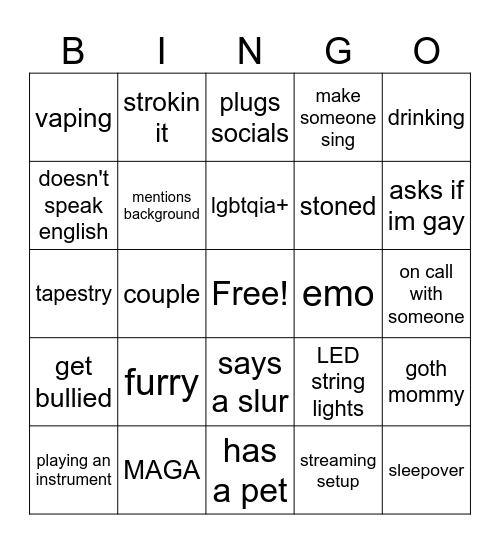 plutos ome tv bingo Card