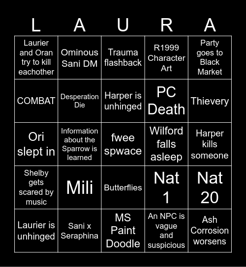 Puppet Accords BINGO Card