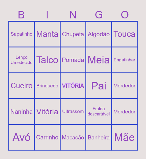CHÁ DA VITÓRIA Bingo Card