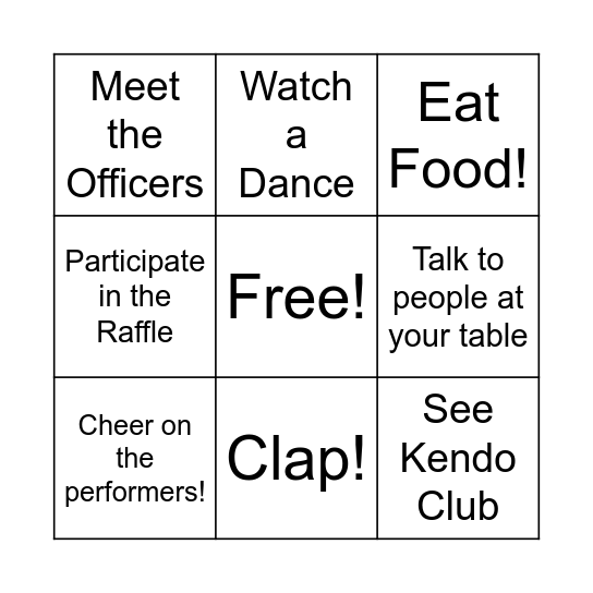 J-Night Blackout Bingo! Bingo Card