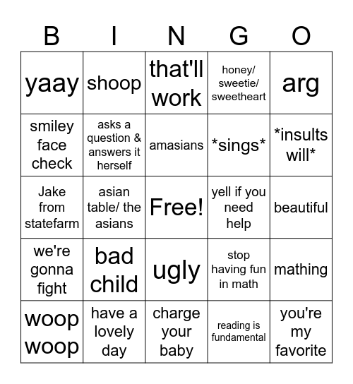 Engellau Bingo Card