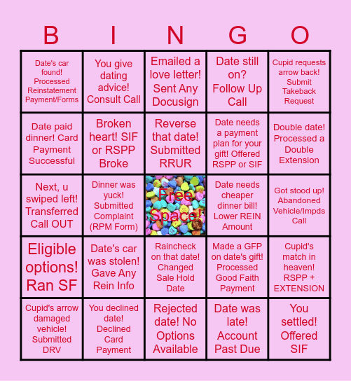 Valentine's Bingo Card