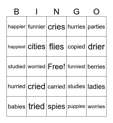 Lesson #110, y to i rule Bingo Card