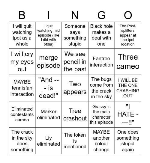 Tpot 21 Bingo Card