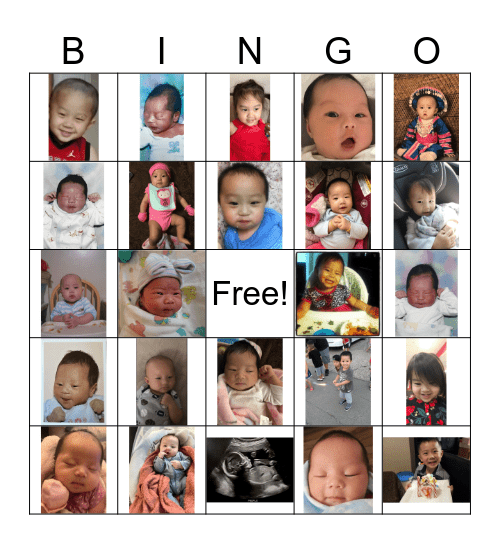 Baby Bingo Card