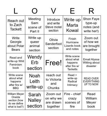 Erica Writes This Book Bingo Card