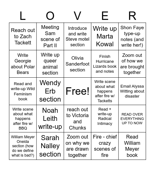 Erica Writes This Book Bingo Card
