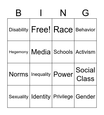 Chp.6 Culture Bingo Card