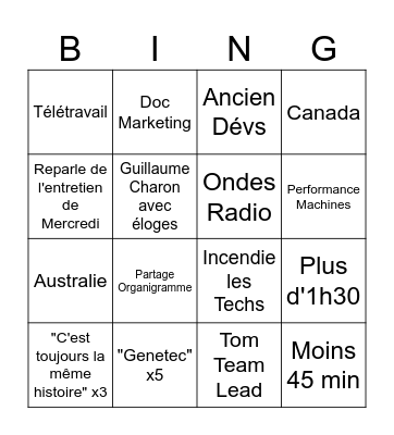 Nico Bingo Card