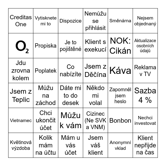 Creditas Bingo Card