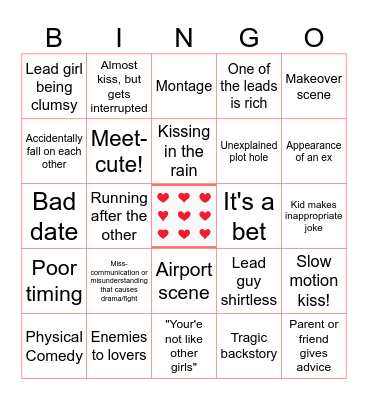ROM-COM Bingo Card