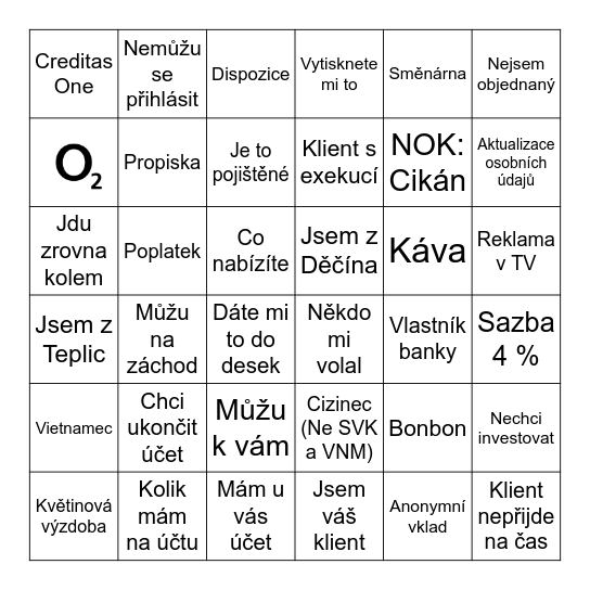 Creditas Bingo Card