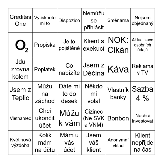 Creditas Bingo Card