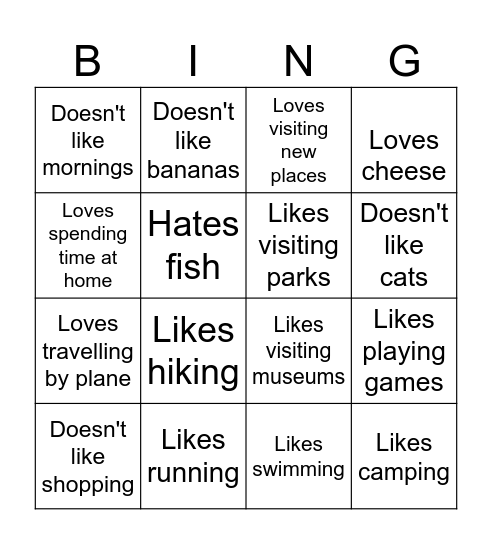 Find someone who... Bingo Card
