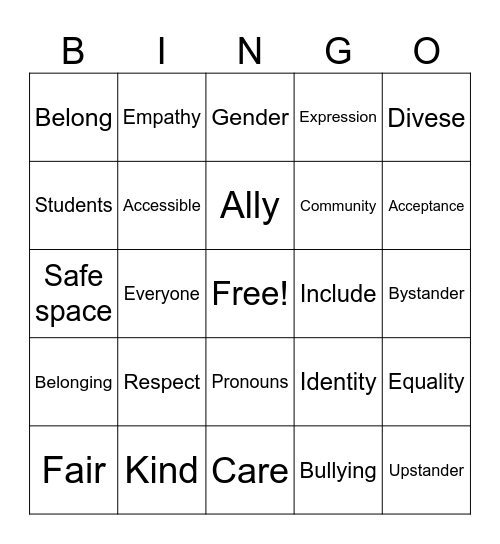 RFA Week Bingo Card