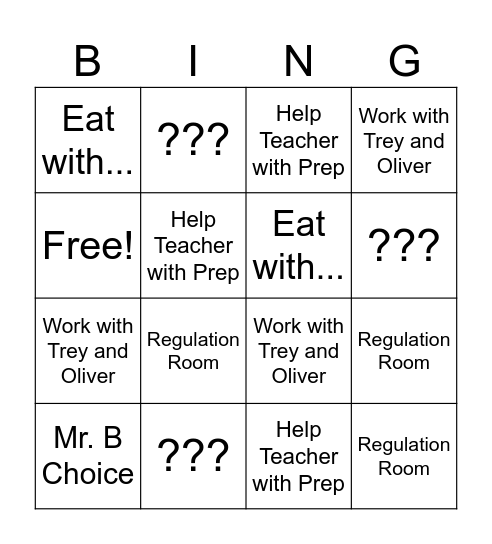 Ella Bingo Card