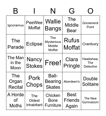 Middle Moffat Bingo!! Bingo Card