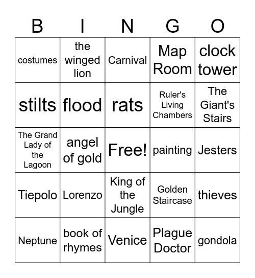 Carnival at Candlelight Bingo Card