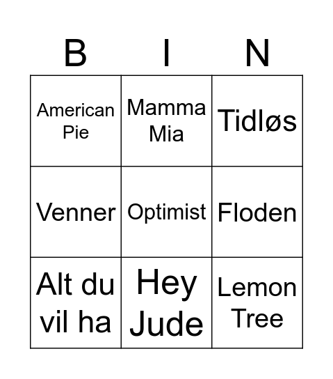 Bouvet Bingo Card
