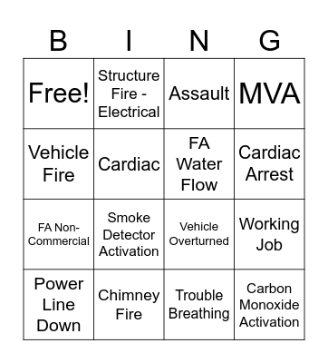 Winter Storm Shenanigans Bingo Card