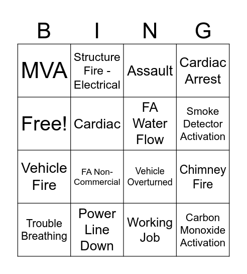 Winter Storm Shenanigans Bingo Card