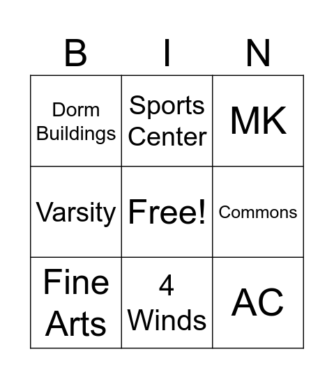 Stop Running into me Bingo Card