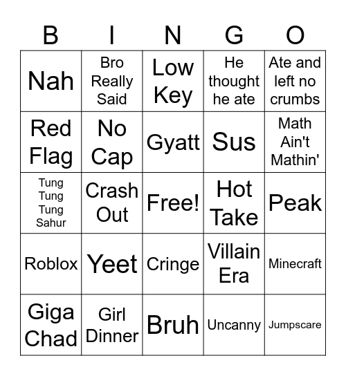 BRAINROT BINGO Card