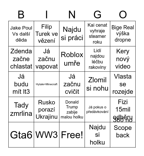 2026 bingo karta Bingo Card