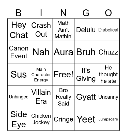 BRAINROT BINGO Card