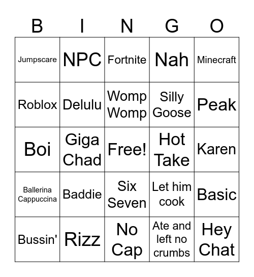 BRAINROT BINGO Card