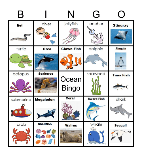 Ocean Bingo Card