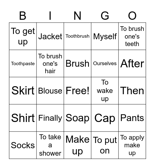 Spanish Bingo Card