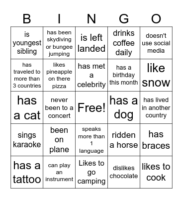 BINGO Card