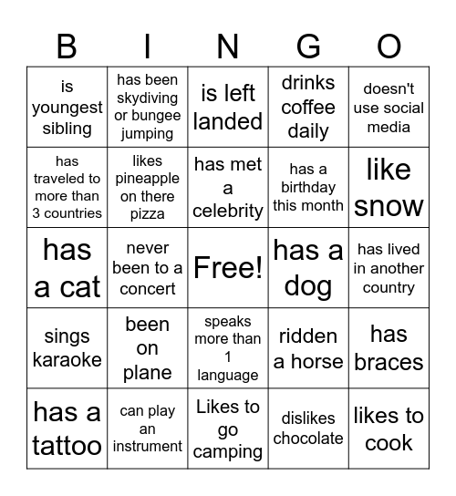 BINGO Card