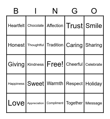 Valentine Bingo Writing Bingo Card