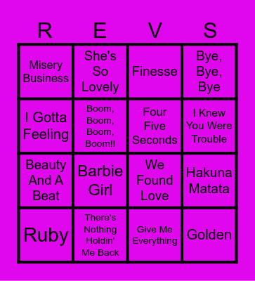 Banging Bangers 15 (Round 1) Bingo Card